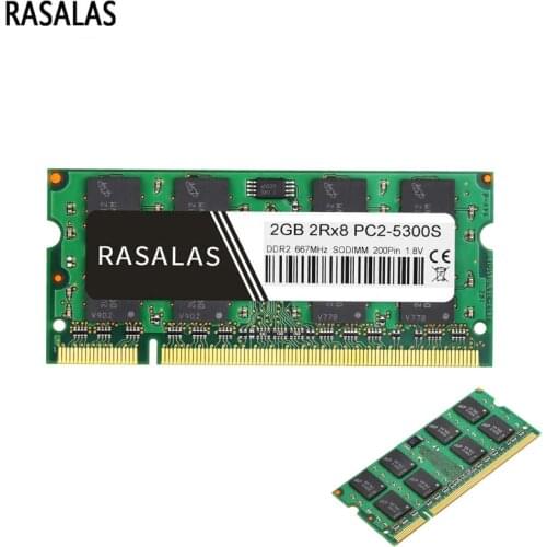 RASALAS Memory RAM DDR2 2G Laptop 5300s 6400s 667MHz 800MHz SODIMM Notebook 1.8V
