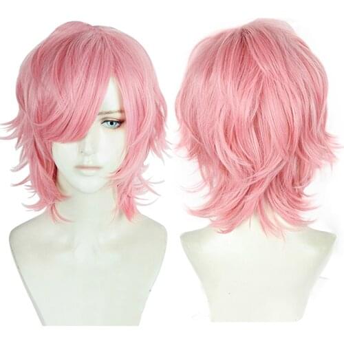 Ayato Yuri Cosplay Wig Anime Yarichin Bitch Bu Club Pink Short Heat Resistant Synthetic Hair Halloween Party Wigs + Wig Cap