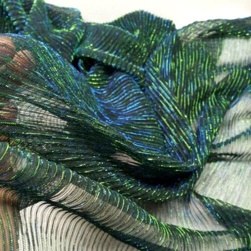 Gown party dress shiny crushed fabric pleated thin glittery material Poly metallic sparkling summer fashion