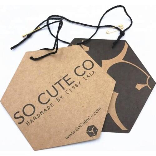 Custom Design Fashion Small kraft paper Hang Tag Christmas Hang Tag