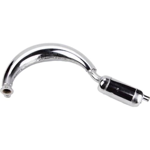 Expansion Chamber Pipe Exhaust Motorized Bike For 80cc 66cc 50cc Silver