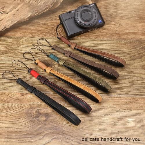 Handmade Genuine Leather Camera Wrist Straps DSLR Hand Strap for Sony RX100 A6300 A6400 Fujifilm X100F X100V Ricoh GR2 GR3 G7X2