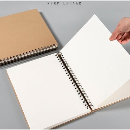 50 Sheets Retro Spiral Coil Sketchbook Kraft Paper Notebook Supplies Sketch Book Journal Y5M4 Painting Pad No Students Junk