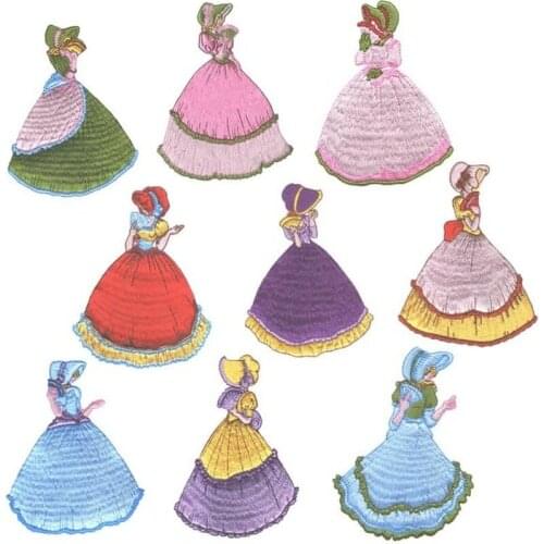 10pcs/lot Luxury Embroidery Patches Princess Dress Backpack Clothing Decoration Accessories Iron Heat Transfer Applique Princess