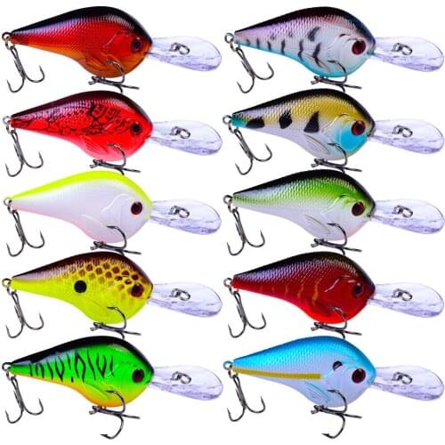 1PCS Crankbaits Fishing Lure Fat Crank 10g/9.5cm Balancer 10 Color Plastic Hard Bass Jig Bait Saltwater Fishing Bait Wobblers