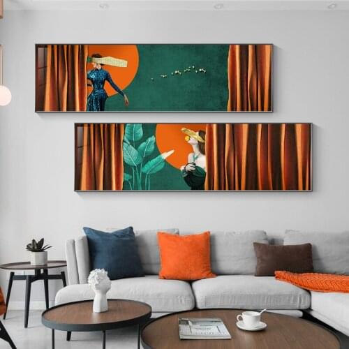 Modern Elegant Woman Posters and Prints Curtains Wall Canvas Painting Home Decor Fashion Art Pictures for Living Room Bedroom