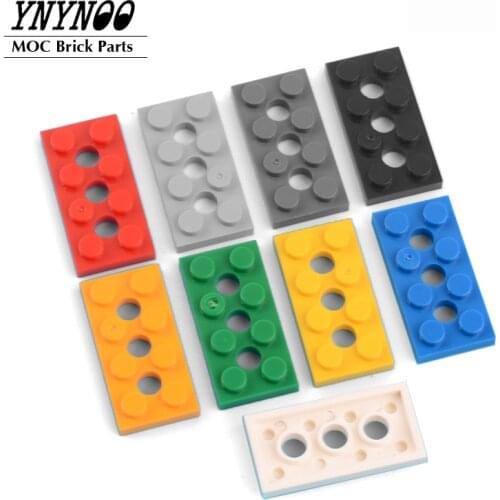 30Pcs/lot Technical Plates Special 3709 Plate 2 x 4 with 3 Holes MOC Building Blocks Bricks Parts DIY Toys for Children Gifts