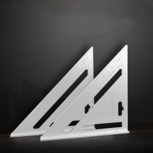 Aluminium Alloy Triangle Ruler 45 Degrees Angle Measuring Tools Multi-function Square Ruler Wooden Decoration Tools