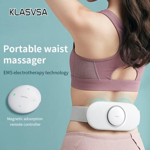 Smart Waist Massager EMS Infrared Heating Relieves Lumbar Muscle Strain Pain Relief Wireless Remote Massage Relaxation
