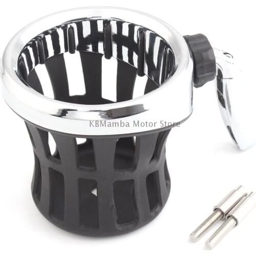 Universal Black Handlebar Cup Holder Motorcycle Metal Passenger Bottle Water Cup For Harley Deluxe Low Rider Super Glide Fat Boy