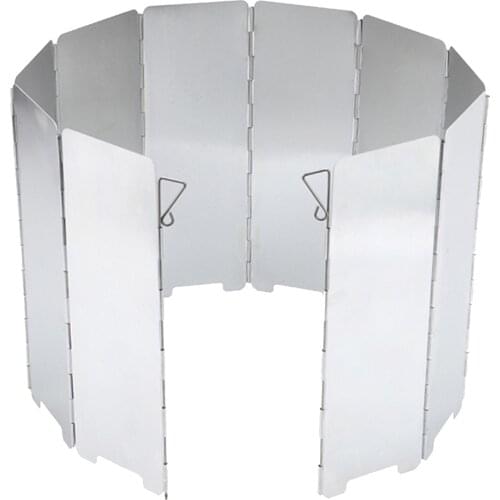 10 Pieces Cooker Wind Guard Wind Shield Folding Windshield Plates Outdoor Camping Kitchen BBQ Stove Picnic Wind Screen