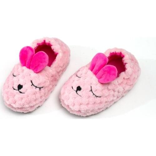 High Quality Soft Suede Girl Cute Cartoon Animal Embroidered Rubber Bottom Thermal and Slip-proof Indoor Slippers