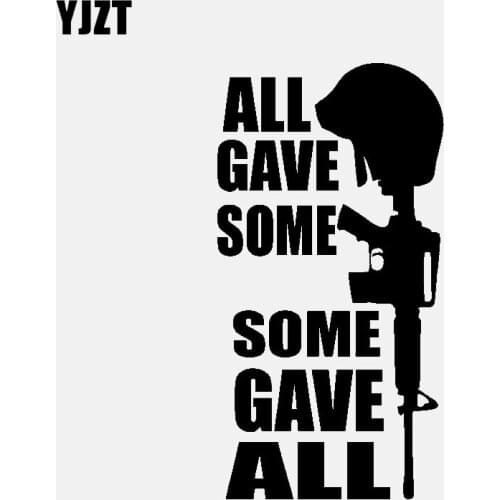 YJZT 9.4CM*17.8CM ALL GAVE SOME SOME GAVE ALL Car Sticker Diesel Vinyl Decal Black/Silver C3-0849
