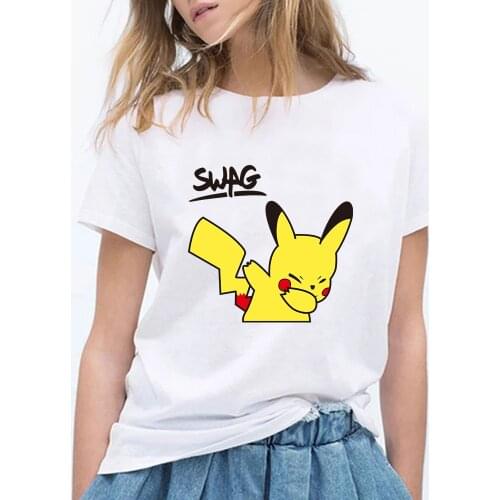 Pokemon Pikachu T-shirt Woman Short Sleeve Maiden Tshirt Casual Unisex T-shirt Cartoons Tee Shirt Femme Kawaii Anime Clothes Top