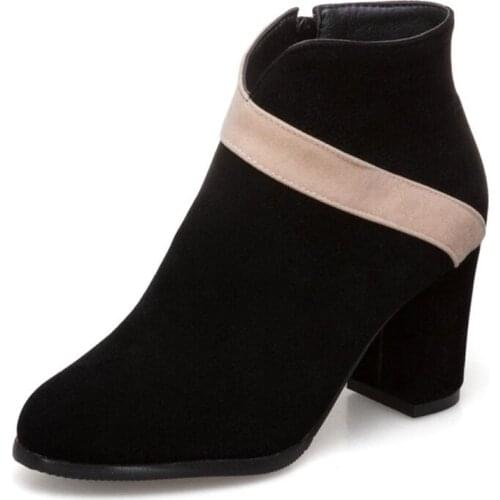 Spring Autumn High Heels Women Ankle Boots Woman Short Boots High Heel Shoes Plus Size 33 - 40 41 42 43 44 45 46 47 48 49 50