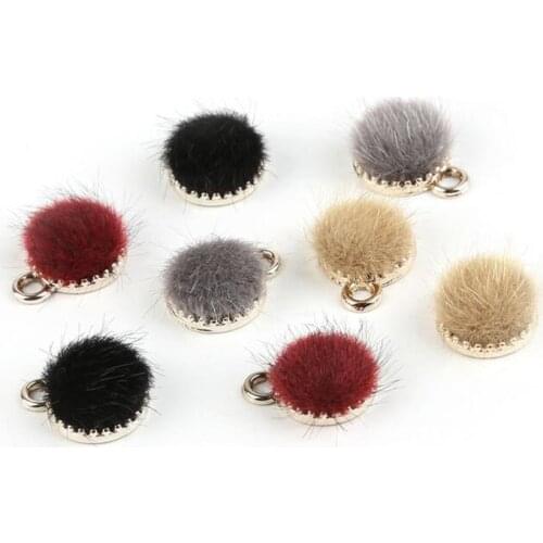 10pcs/lot New Round Hair Ball Beads Charms Pendant For DIY Fashion Women Earrings Bracelet Jewelry Making Findings Accessories