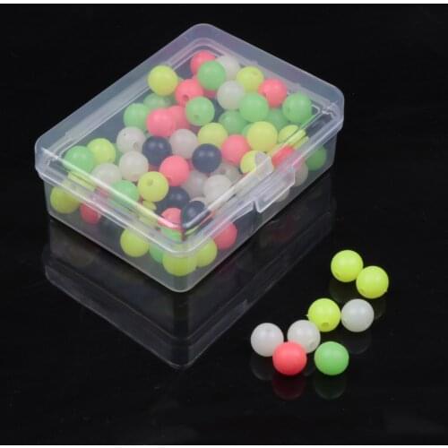 100pcs Fihsing Plastic Luminous Fishing Beads Glow In The Dark 3-12 mm more Size Color Mixing Fishing Accessories Tackle