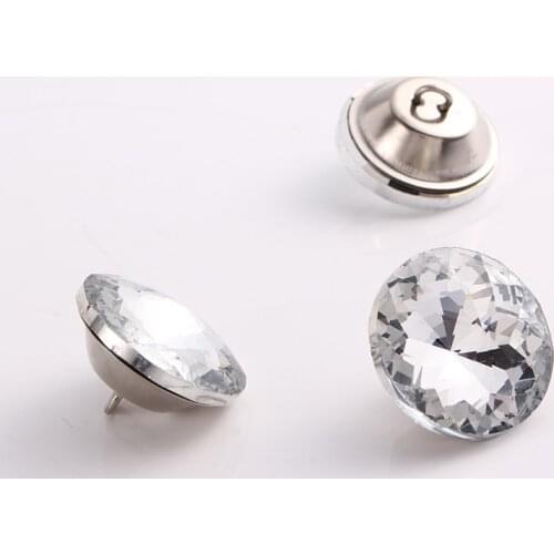 1392PCS/LOT) 18MM Crystal Upholstery Buttons With Strong Metal Loop Base