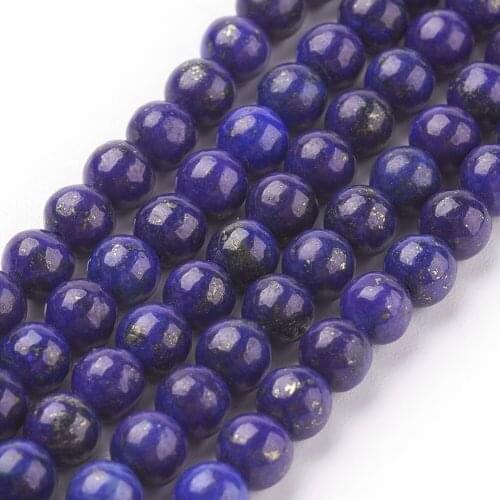 240pcs/5strands 4mm 7.6" inches Natural stone Lapis Lazuli smooth rondelle Beads Blue jewelry beads round stone pandahall