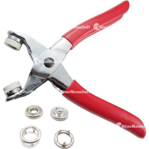 25 sets Easy Press stud attaching tool Nickel Sew + Snap Fastener Pliers 3/8" 10mm