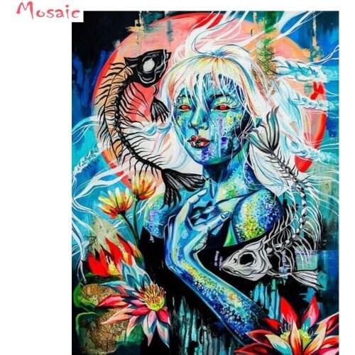 Full Square Diamond embroidery Cross stitch woman Full square pianting mosaic new arrival abstract DIY Diamond painting decor