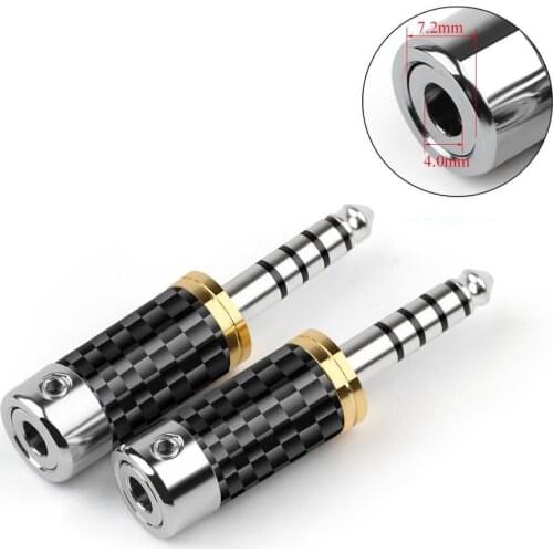 Audio Jack Headphone Plug 4.4mm 5 Pole Balanced Plug 4.4 Male Headset Carbon Fiber Gold/Rhodium Plating Adapter HIFI