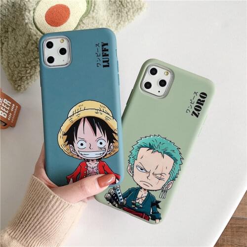GYKZ Cartoon One Piece Luffy Anime Phone Case For iPhone XS MAX X 11Pro XR 7 8 6 6s Plus Smile Text Soft Matte Back Cover Fundas