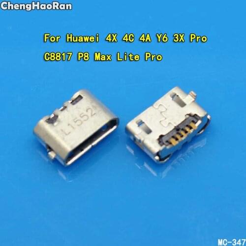ChengHaoRan Micro USB 5pin Jack Reverse Ox Horn Charging Port Plug Socket Connector For Huawei 4X Y6 4A 4C C8817 P8 Max Lite Pro