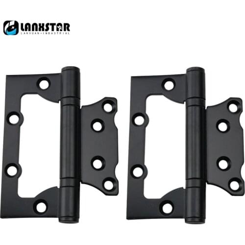 Black Stainless Steel Composite Bearing Silent Hinge 4 inch Flat Open-bearing Foldable Hinges