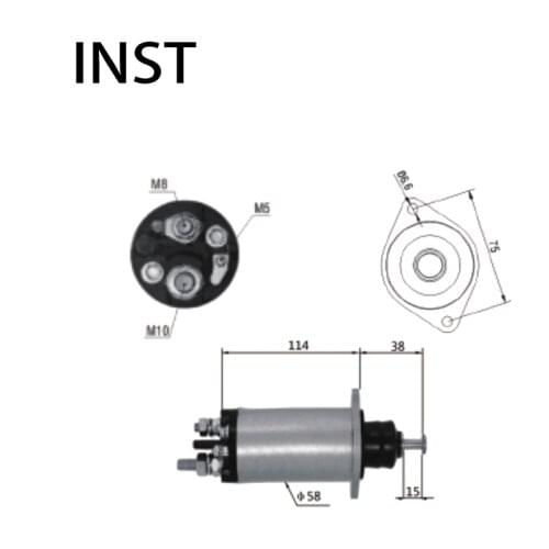 ELECTROMAGNETIC SWTICH SOLENOID FOR 24V 4.5KW 10518782 2818 0011529810 A0011529810 STD7297NB STD8297NB STD8297WA STD8297YJ