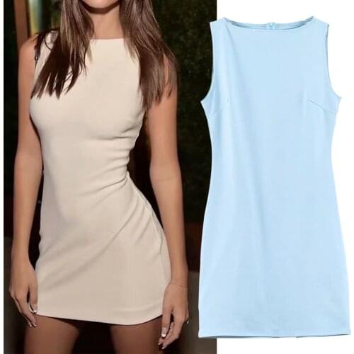 Summer Fashion Harajuku Girls Black Mini Dresses Women 2020 Fashion Casual O Neck Sleeveless Fashion Skinny Lady Mini Wrap Dress