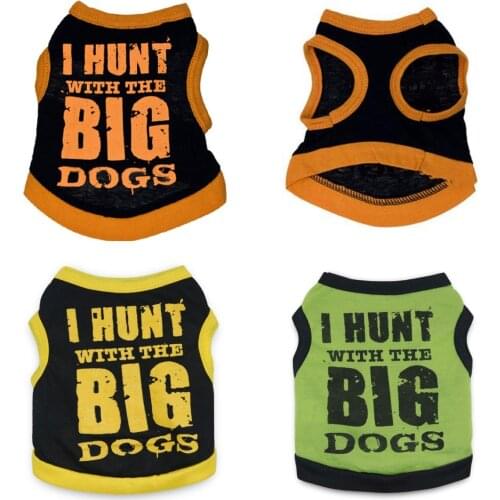 Letter Print Summer Dog T-shirt Cotton Dog Clothes for French Bulldog Soft Breathable Pet Vests 2021 Fashion Clothes for yorkies