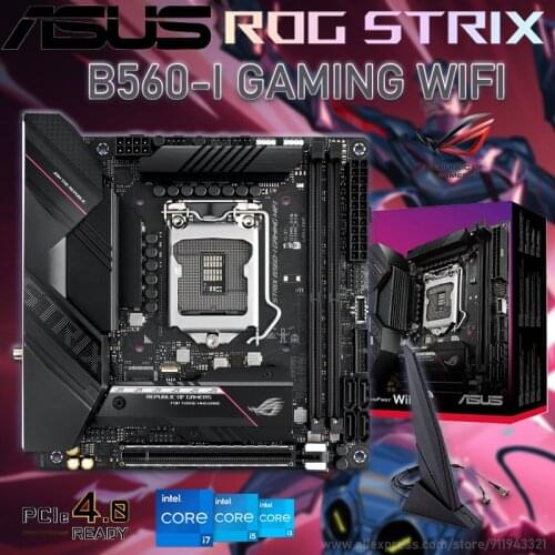 LGA 1200 Asus ROG STRIX B560-I GAMING WIFI Motherboard Gaming Micro ATX DDR4 64GB M.2 PCI-E 4.0 Bluetooth 5.1 B560 Placa-Mãe New
