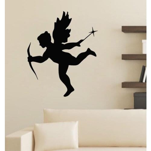 Little Cupid With A Bow Love Wall Sticker Home Decor Lover Couple Bedroom Vinyl Art Murals Kids Children Room Wall Decals