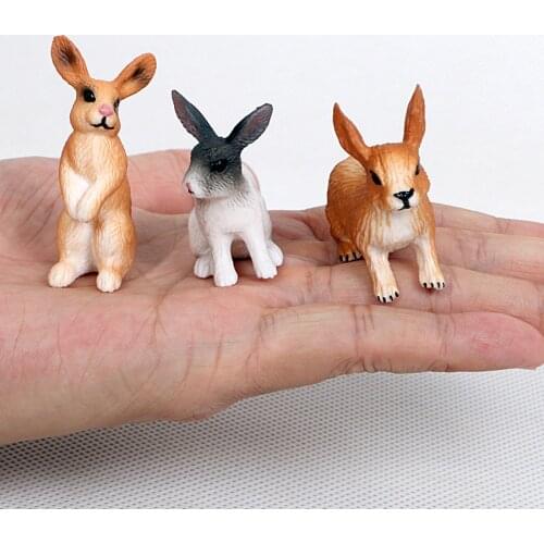 Simulation Small Rabbit animal models toys figurine with Different Forms,plastic Decoration educational toy Gift For Kids