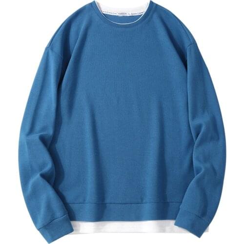 2021 mens autumn new round neck pullover casual sweater mens long-sleeved T-shirt