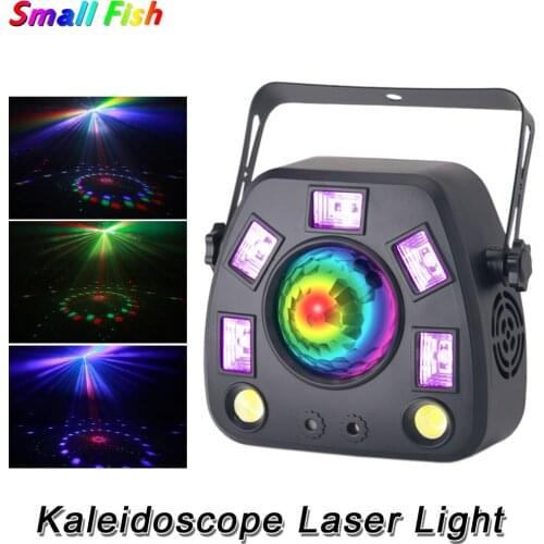 Newest 50W LED RGBW 4in1 Kaleidoscope Laser Light DMX512 Stage Laser Projector Sound Activated Xmas Party Disco DJ Effect Light