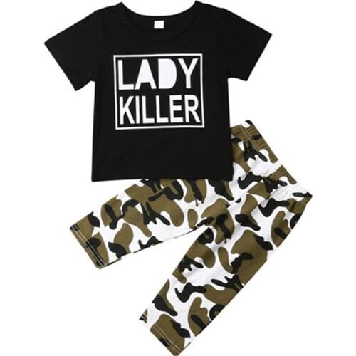 2019 New Newborn Baby Boys Girls Clothes Long Sleeve T-Shirt Tops+Pants Outfits 2PCS Set Children Clothes 0-24M Cotton