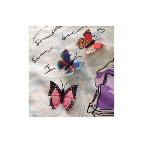 NEW Arrivaling!! 100pcs/lot 5-6cm mixed color cloth Butterfly glass globe filler DIY jewelry findings