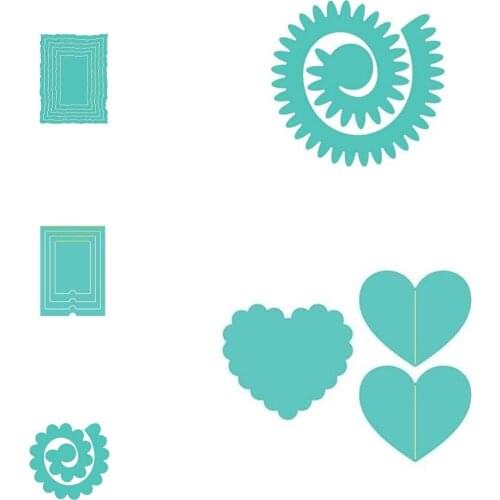 Rectangle Irregular Heart Shape Cutting Dies Scrapbook Dariy Decoration Stencil Embossing Template DIY Greeting Card Handmade