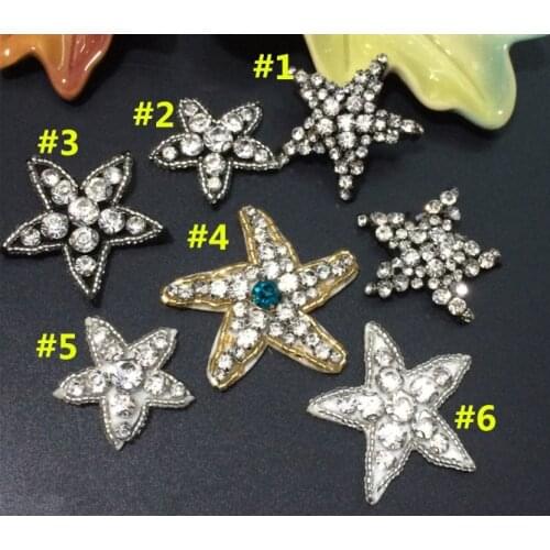 Five-pointed star beaded embroidery patch diy clothing patch applique blossom DIY Accessory Sewing Supplies
