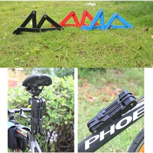Folding Bicycle Lock Cycling Bracket Portable Safety MTB Road Bike Security Anti-theft Steel Lock Riding Tools