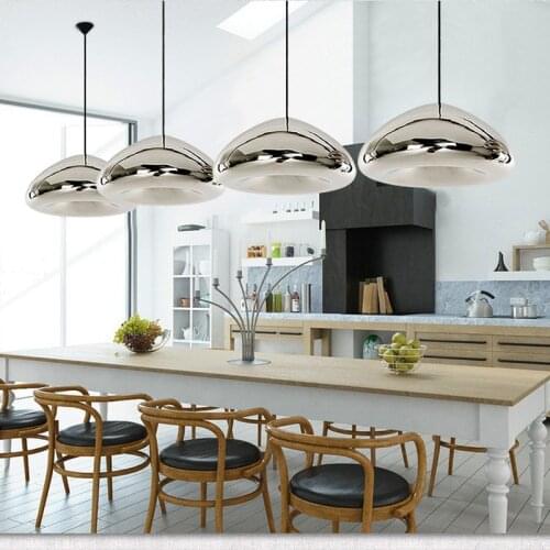 Modern Nordic Pendant Lamp Golden E27 Red Bronze Glass Hanging Lightings Home Decorate Living Bedroom Dining Room Drop Lights