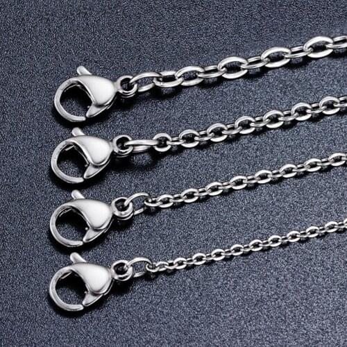 TJP Wholesale Silver Color O shape Chain 316 Stainless Steel Cable Chain Pendant Necklace for men women
