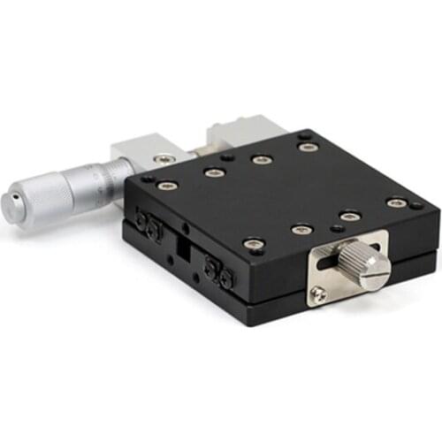 X Axis 90*90mm Knob Micrometer Sliding stage Guide Rail Type Platform Manual Displacement Sliding Table LX90-L, LX90-R, LX90-C