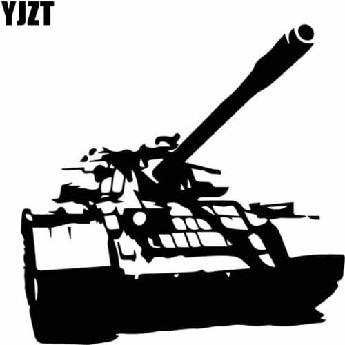 YJZT 18CM*18CM Beautiful Tank Dazzling Vinyl Decal Advanced Decor Car Sticker Cool Black/Silver C27-1207