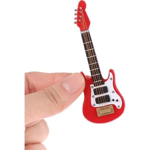 1:12 Dollhouse Miniature Music Instrument Electric Guitar For Kids Learning Educational Musical Toy House Decor