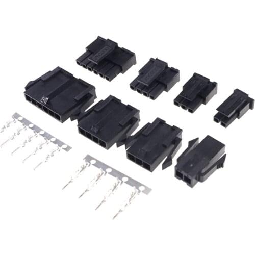 10sets Micro-Fit 3.0 mm Receptacle Housing + Plug Housing Panel Mount Ear + Male Female Crimp Terminal 2 3 4 5 6 Circuits
