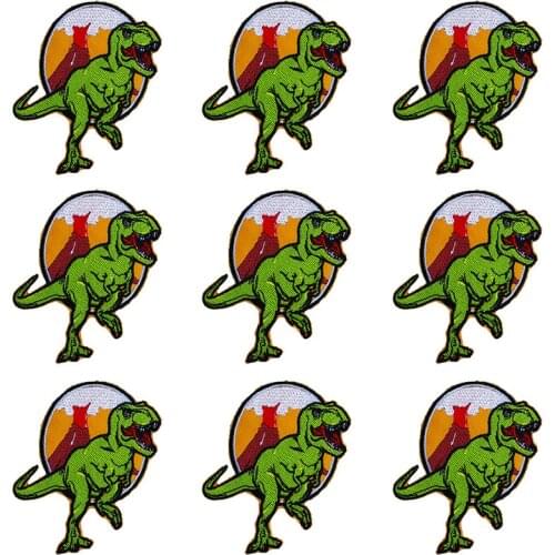 Pulaqi 10PCS Jurassic Park Patch Dinosaur Wholesale Patches Iron On Patches For Clothing Stripe Wholesale Dropship Custom Patch