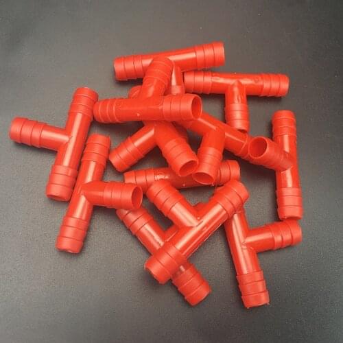 100Pcs Nipple Drinker Tee Tube Connector Diameter 8mm Plastic Rabbit Chicken Quail Doves Pets Connecting Pipe Farm Equipments
